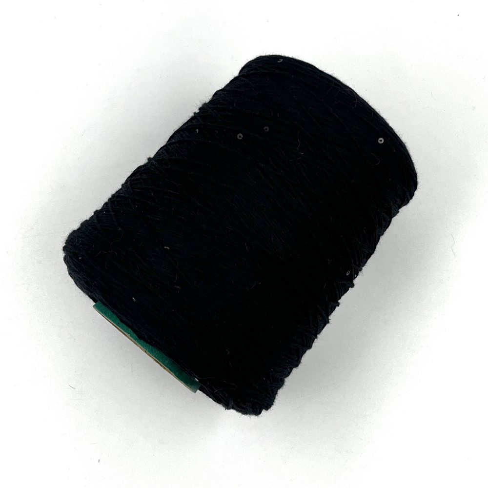 GG, хлопок 100% с пайеткойв тон, 300 м в 100 гр (иссиня-черный)