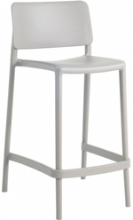 Стул пластиковый полубарный Papatya Joy-S Bar 65, светло-серый