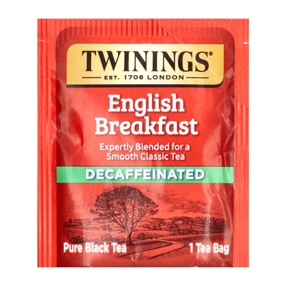 Twinings, English Breakfast, черный чай без кофеина, 50 чайных пакетиков, 100 г (3,53 унции)
