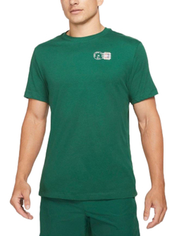 Футболка мужская теннисная Nike Court Dri-Fit Tee NYC Postcard - gorge green