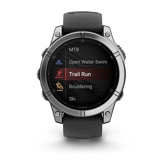 Умные часы Garmin Fenix E, 47 мм, AMOLED, stainless steel with a black silicone band