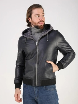 Дубленка натуральная куртка зимняя с капюшоном шуба