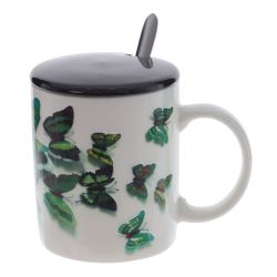 GAEM Кружка с крышкой и ложкой, 350 мл, L12 W8 H10 см, 4в.