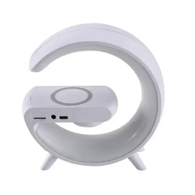 Умный ночник 4в1: Bluetooth колонка, RGB-подсветка, беспроводная зарядка, будильник лампа для спальни, подарок