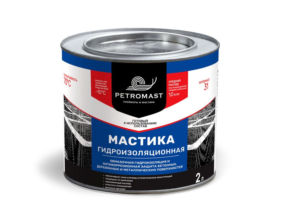 Мастика гидроизоляционная &quot;PETROMAST&quot; 2л