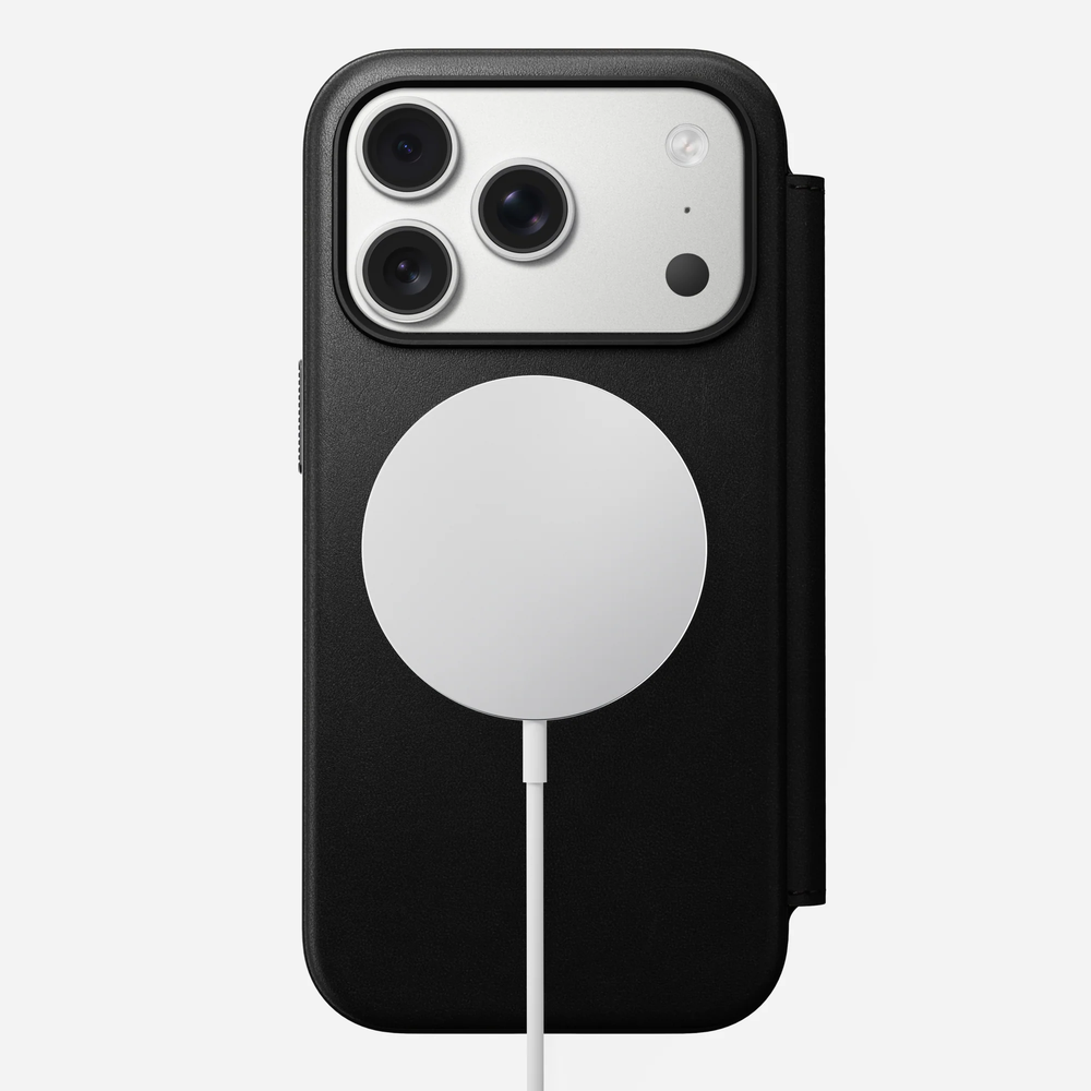 Чехол-книжка с картхолдером Nomad Modern Leather Folio  iPhone 17 Pro черный