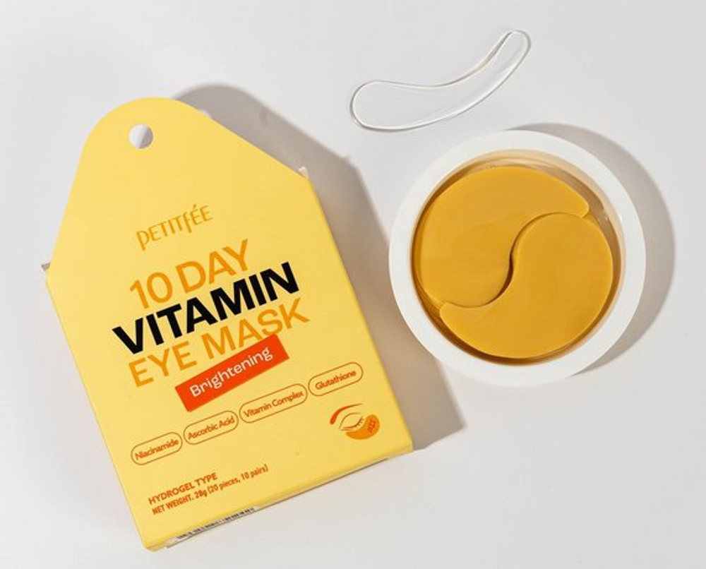 Гидрогелевые патчи с компексом витаминов PETITFEE 10 Day Brightening Vitamin Eye Mask 20 шт