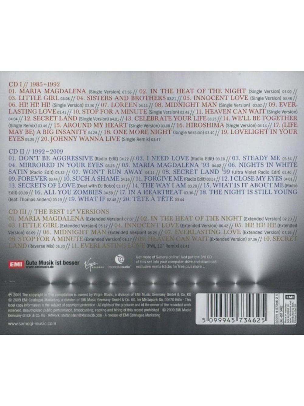 Sandra. The Platinum Collection (3 CD) Сандра. Музыкальный диск