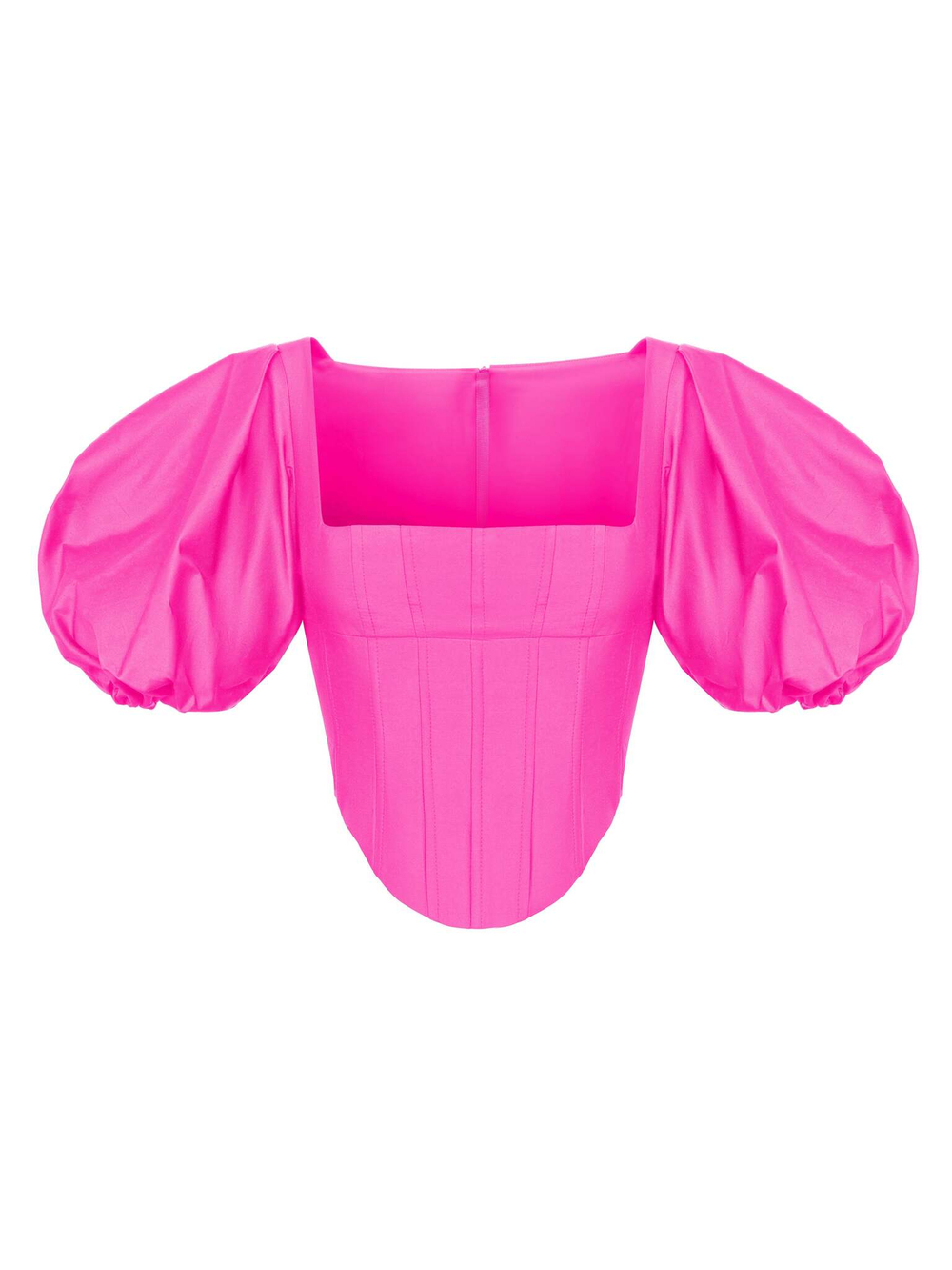 Шелковый топ с объемными рукавами