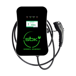 Зарядная станция S’OK Green Energy M3W Series Wallbox EV Charger SM3W32232542-5wf, 3-phase, 22kw (32a/ 380v), OCPP 1.6J, RFID, WiFi, LAN, уровень защиты IP54, кабель 5м