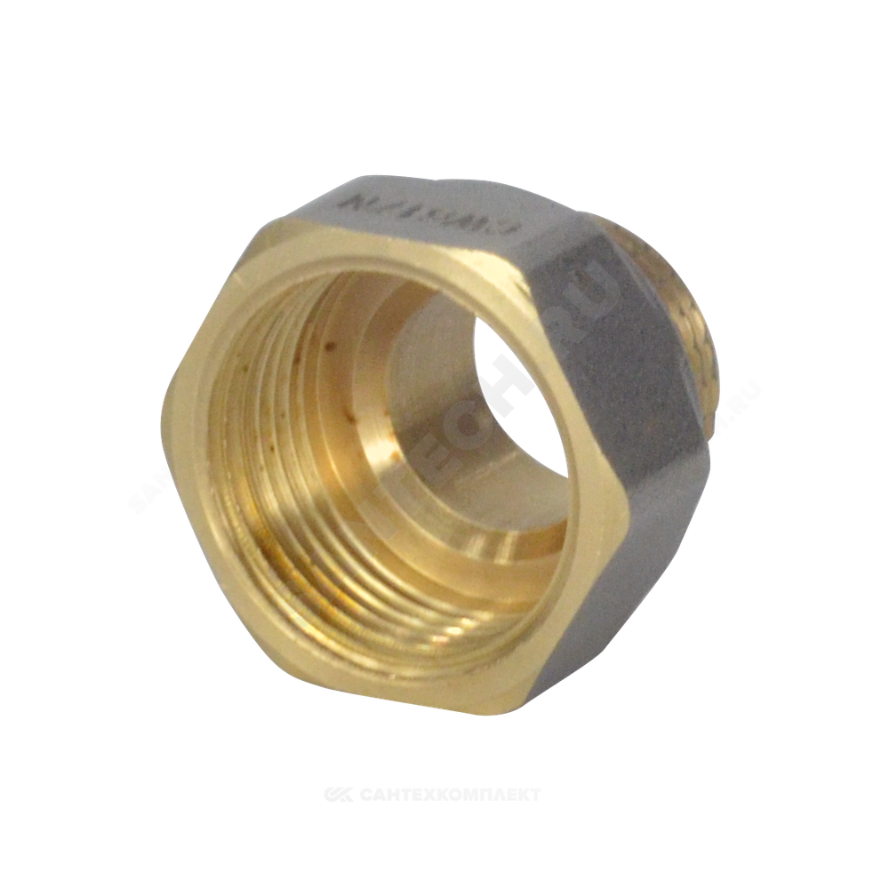 Переход латунь никель реборда Ду 15х10 (1/2"х3/8") ВР/НР 9021 ГОСТ 32585-2013 Aquasfera 9021-10