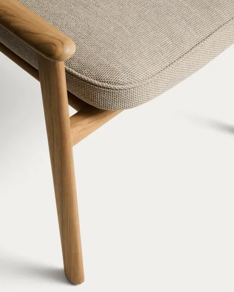 Уличный стул Elunda из тикового дерева и бежевой веревки