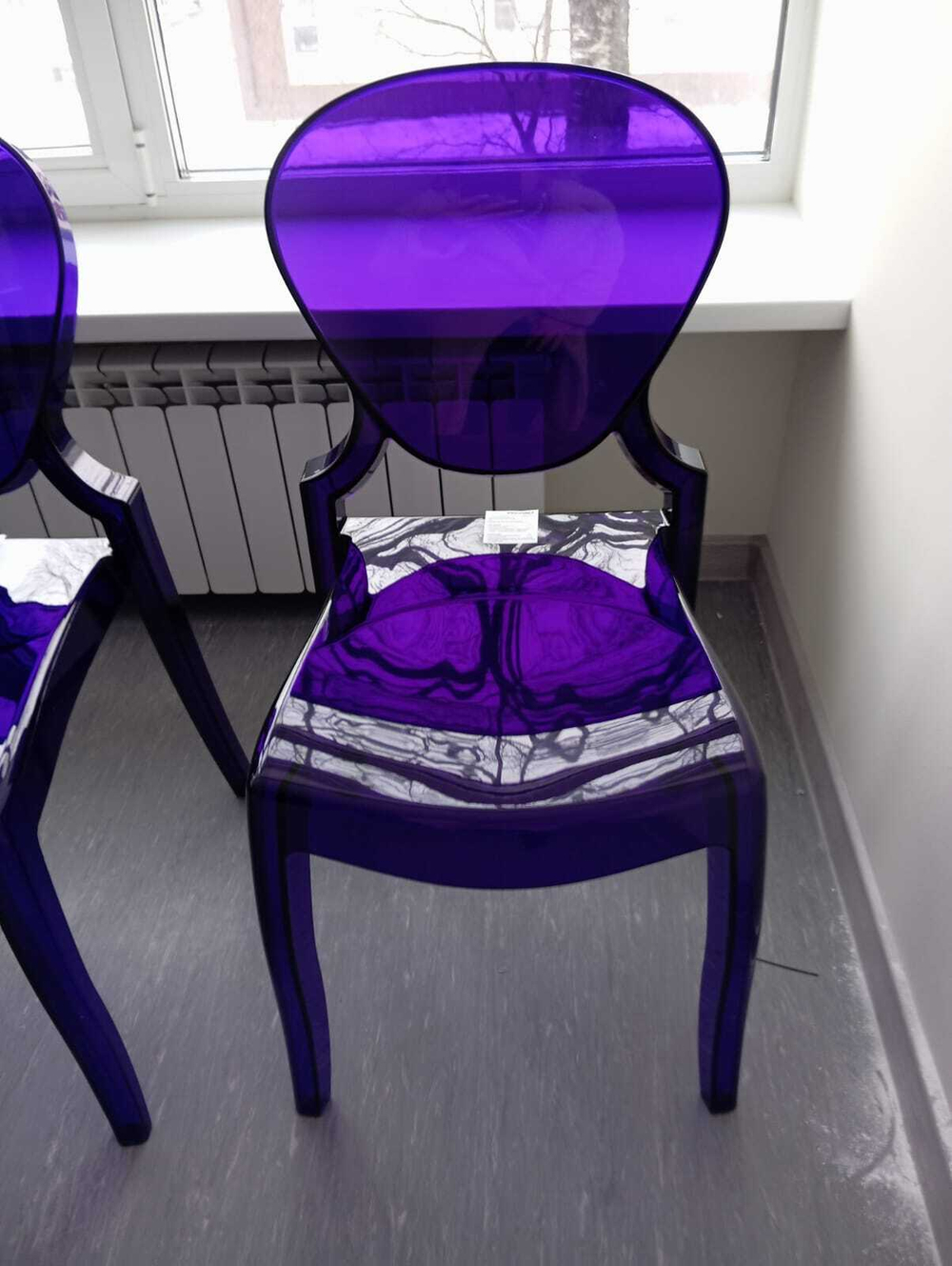 Стул прозрачный, Pedrali Queen, фиолетовый