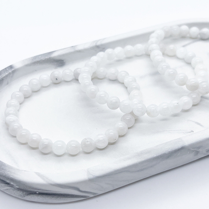 Браслет, лунный камень, диаметр бусин около 6 мм, размер 17 см