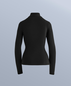 Oysho Термофутболка с застёжкой-молнией на половину длины, черный