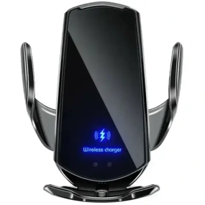 Держатель автомобильный для смартфонов с беспроводной зарядкой Q3, черный (ак-р 300 mAh)