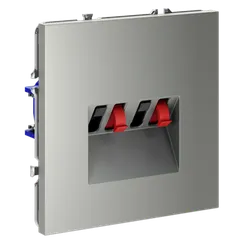 Розетка акустическая встраиваемая VOLTUM S70 4-местная, (сталь) vls060305