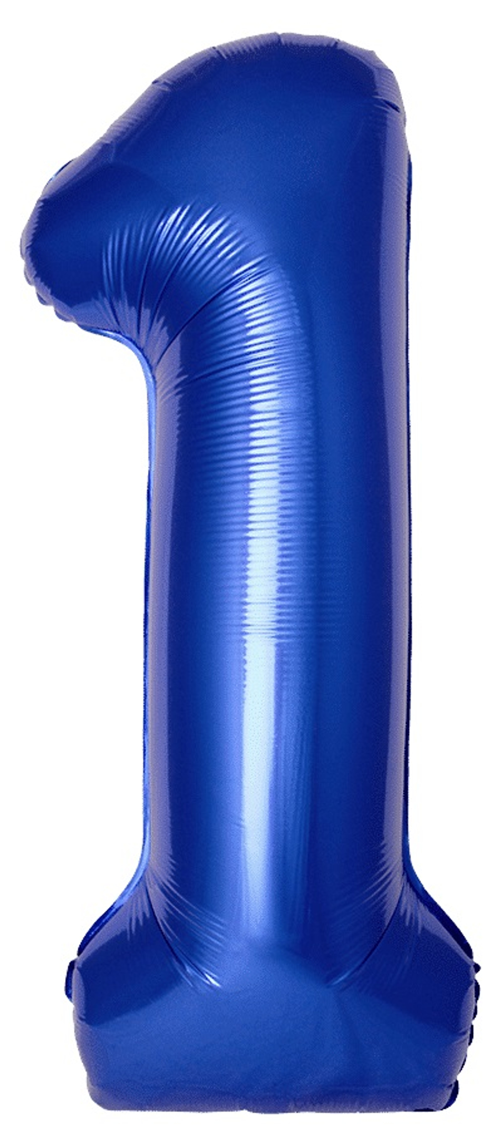 Шар (40''/102 см) Цифра, 1 Slim, Синий хром, Металлик, 1 шт. в уп.