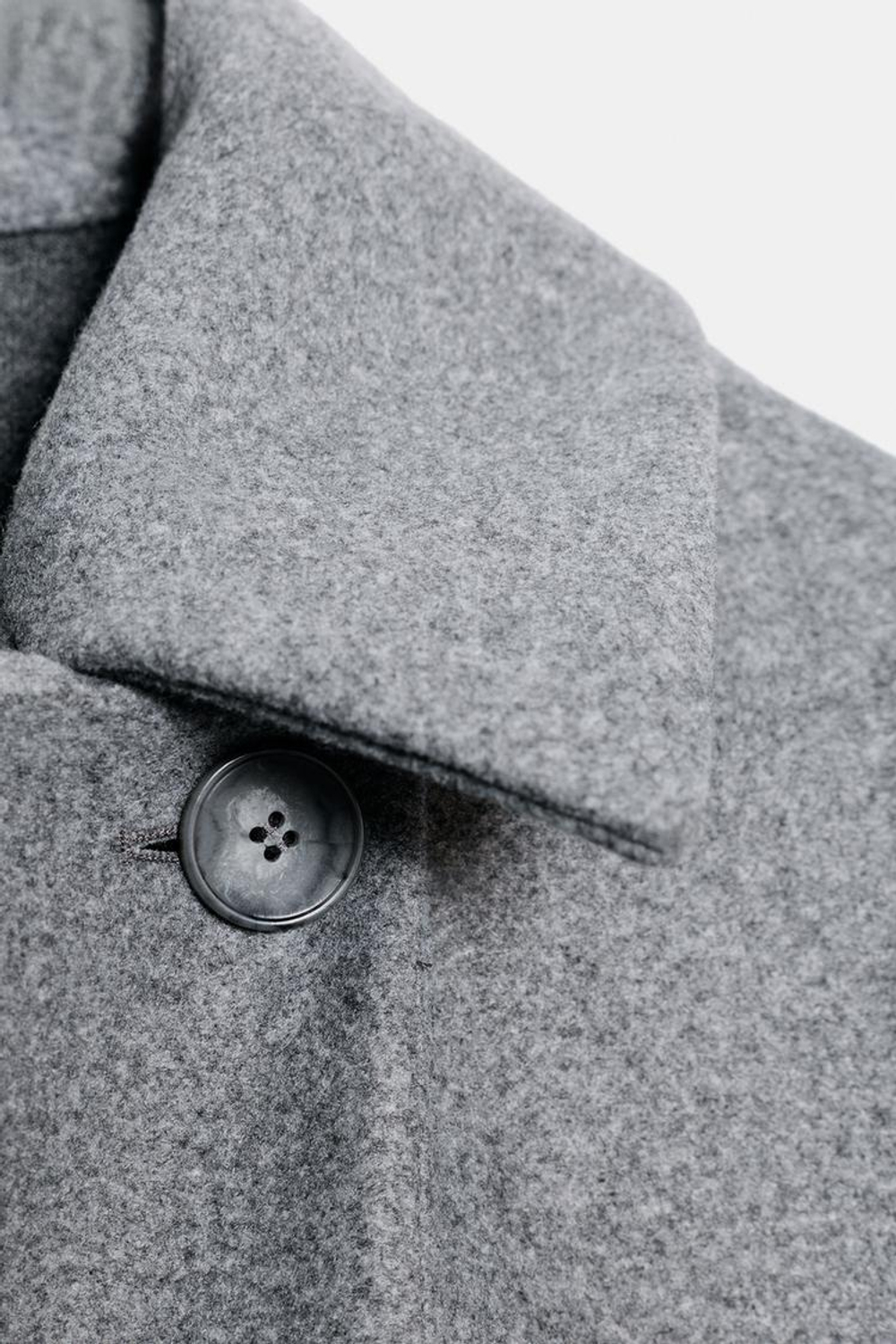 ZARA МЯГКОЕ ДВУБОРТНОЕ ПАЛЬТО, АНТРАЦИТОВО-СЕРЫЙ