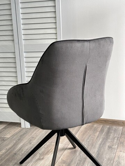 Стул TORNADO 360 град. Серый Brego-07, ткань/ темно-серый Modern-454, велюр/ черный каркас, DISAUR