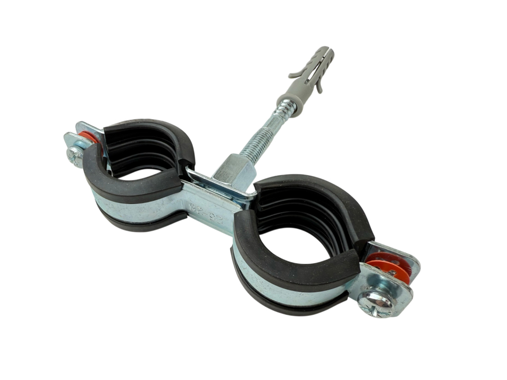 ТМС Хомут двойной М8 15-18 мм 3/8" + винт-шуруп М8х90 мм + дюбель