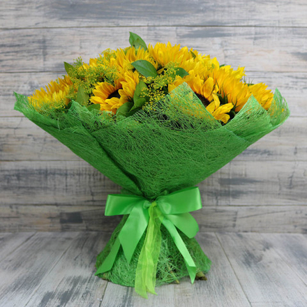 Букет из подсолнухов "Народная мудрость"