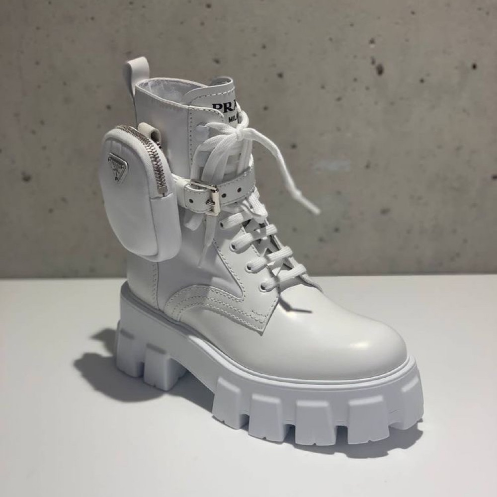 Prada Combat Boots White