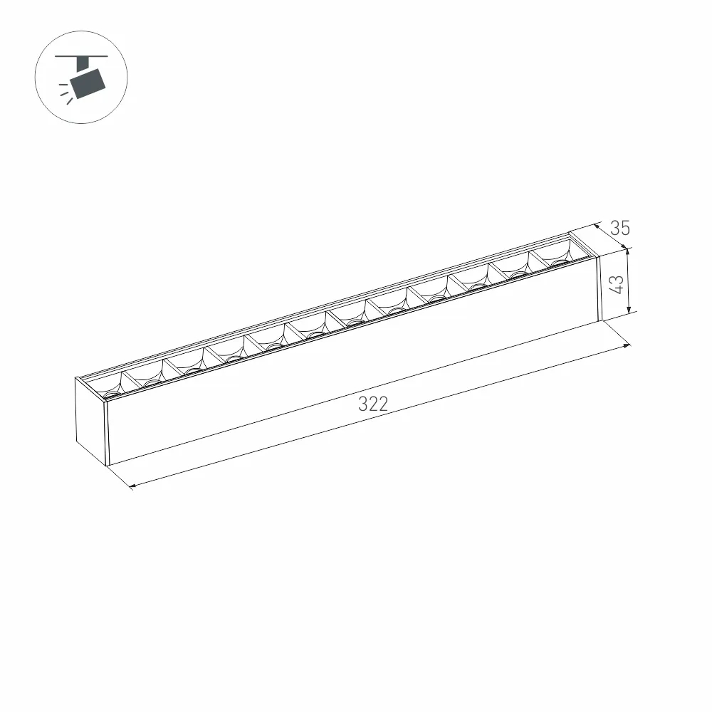 Светильник MAG-LASER-45-L320-12W Warm3000 (BK, 15 deg, 24V) (Arlight, IP20 Металл, 5 лет) 026937