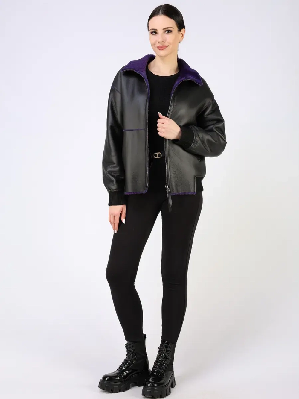 Двусторонняя дубленка зимняя шуба