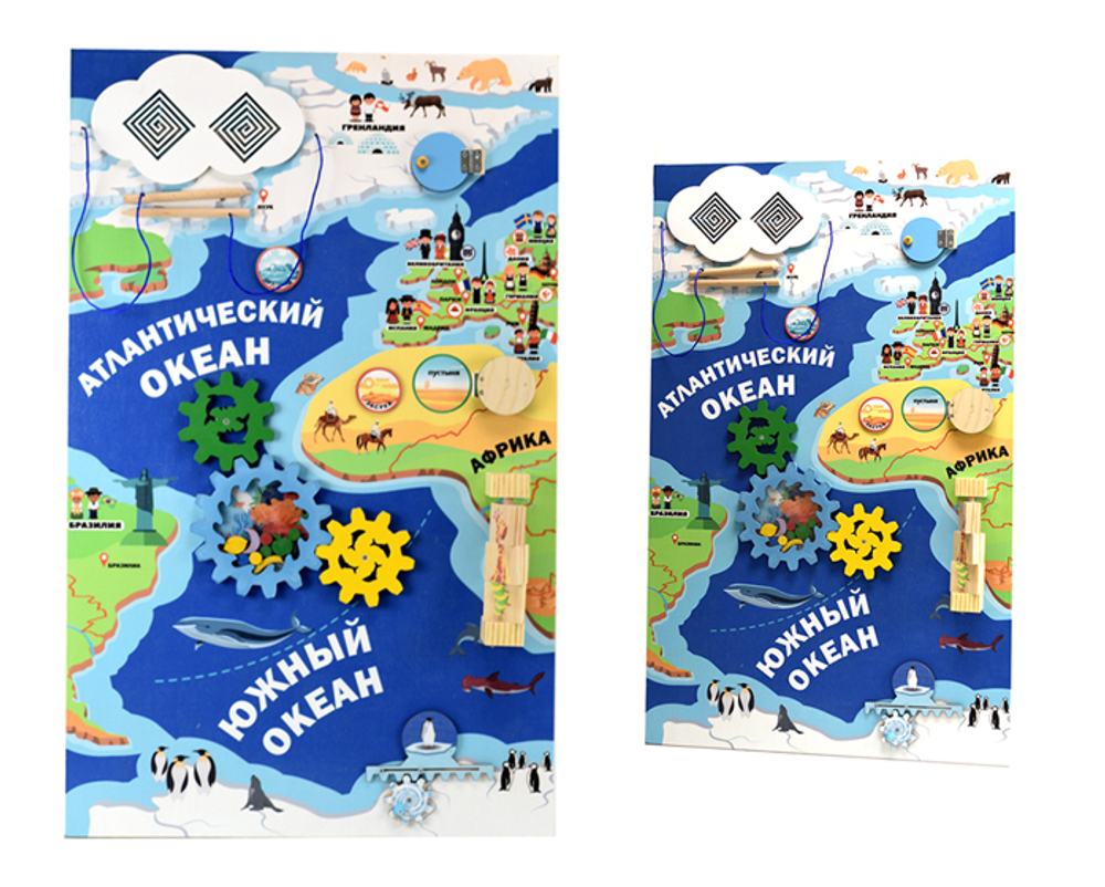 Фрагмент бизиборда Занимательная география