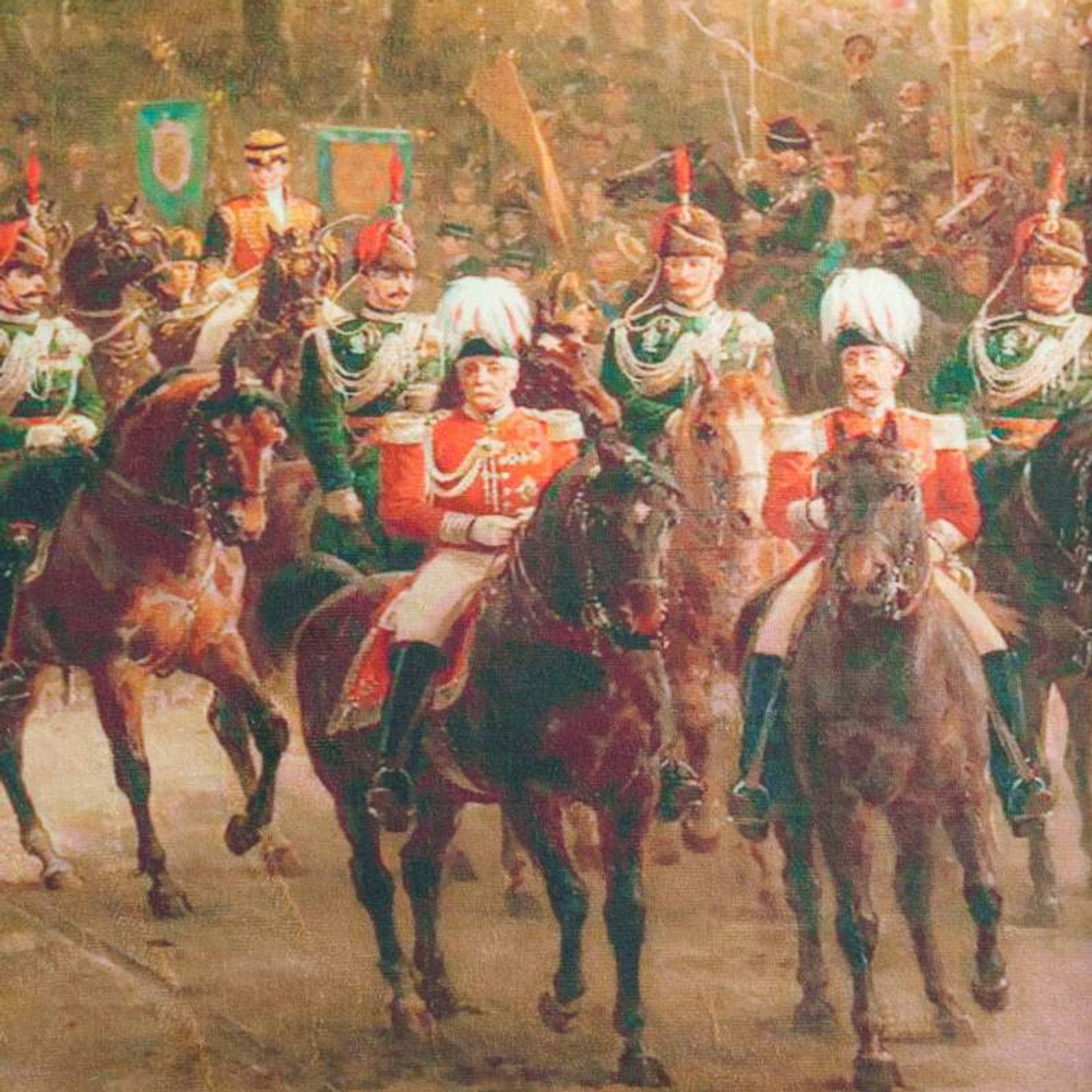 Сюжетный гобелен в парадной раме «На параде»