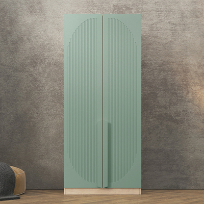 Шкаф Агератум МДФ двухсекционный Лайн шалфей (0,27) А10024 матовая - Дуб Сонома 3025  100*60*240