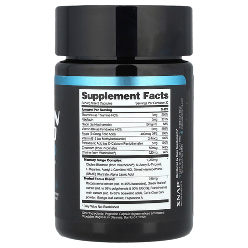 Snap Supplements, Brain Food, 60 капсул