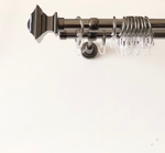 Карниз для штор "Верди" d19/19 мм двухрядный, цвет черный никель