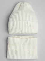 Шапка бини рваная и снуд осенняя