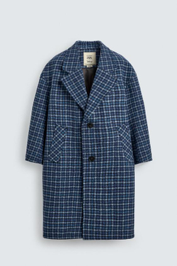 ZARA HARRY LAMBERT X DISNEY ПАЛЬТО OVERSIZE В КЛЕТКУ, СИНИЙ