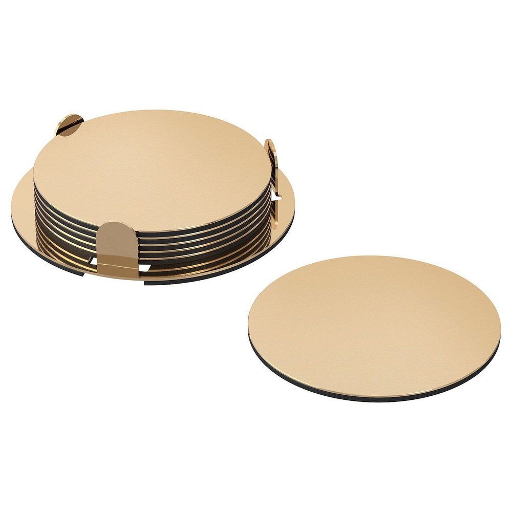 IKEA GLATTIS  (ИКЕА ГЛАТТИС)  -  Подставки с подставкой, цвет латуни, 8,5 см