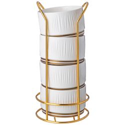 НАБОР САЛАТНИКОВ LEFARD "HERBAL" НА МЕТАЛЛ. ПОДСТАВКЕ 4 ШТ. 9*5 СМ 230 МЛ (КОР=12НАБ.)