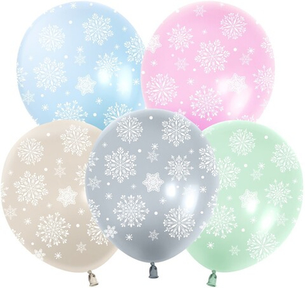 К512 12'' Снежинки Ассорти пастель