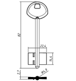 Заготовка сувальдного ключа 14195 ГАРДИАН 1 GRD1D (желтый)