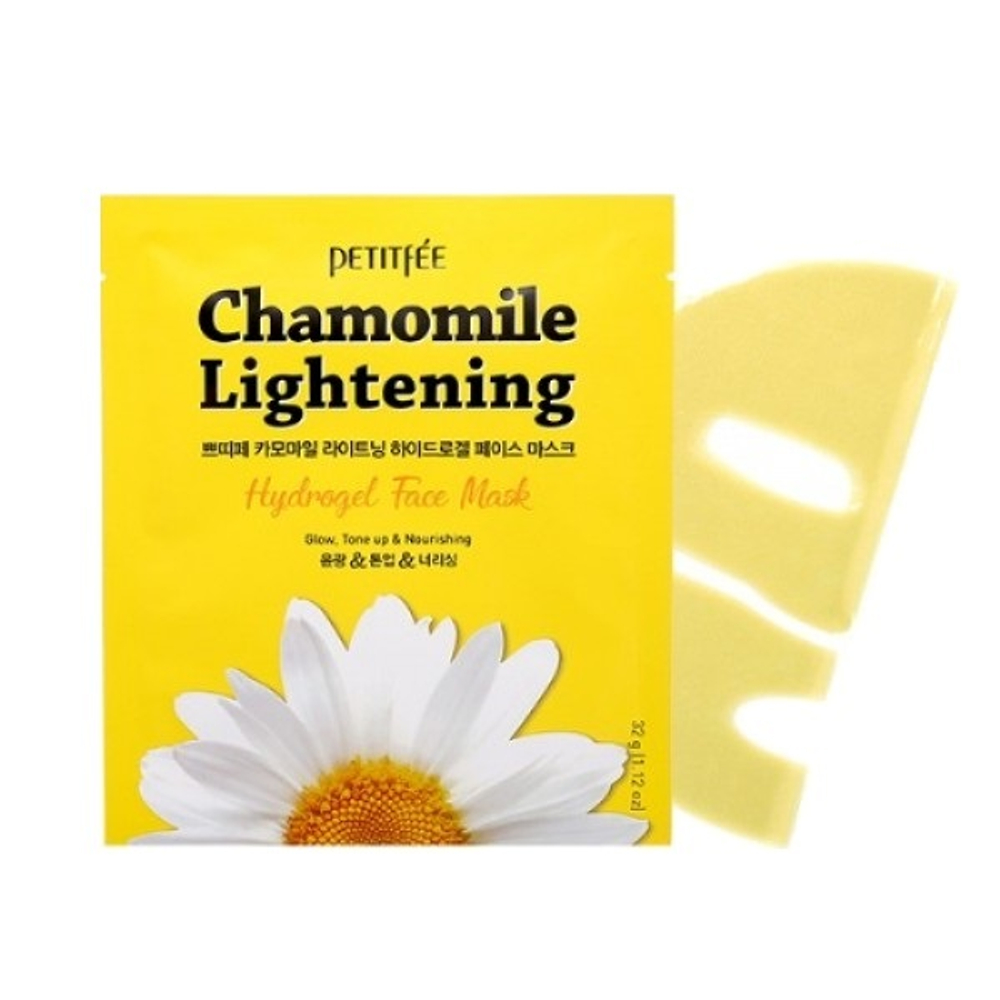 Маска гидрогелевая для лица выравнивающая тон кожи Petitfee Chamomile Lightening Hydrogel Face Mask 32г