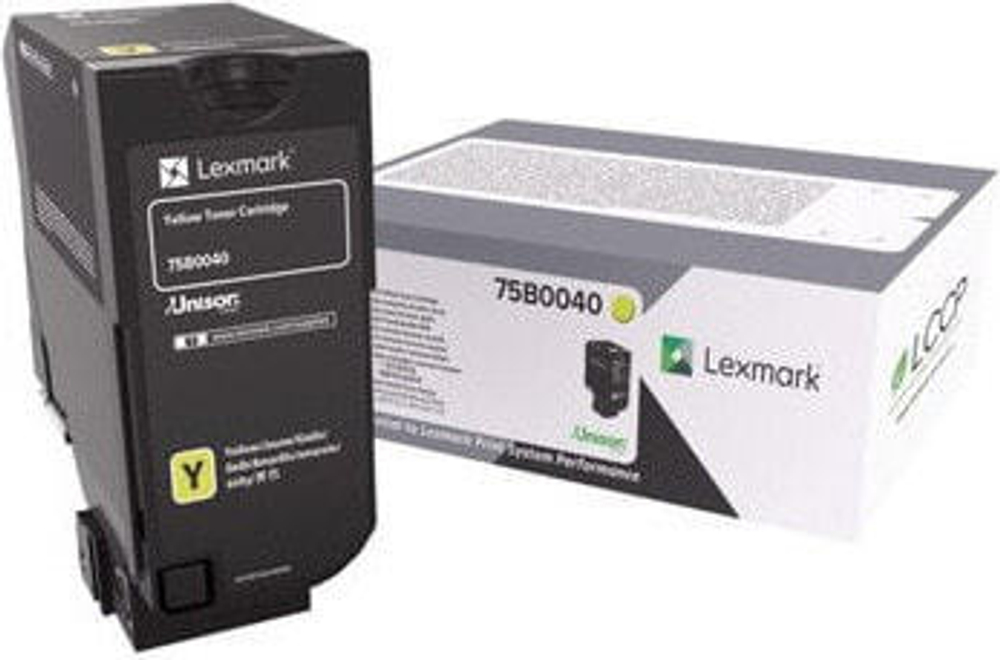 Lexmark 75B0040 тонерный картридж Подлинный Желтый 1 шт