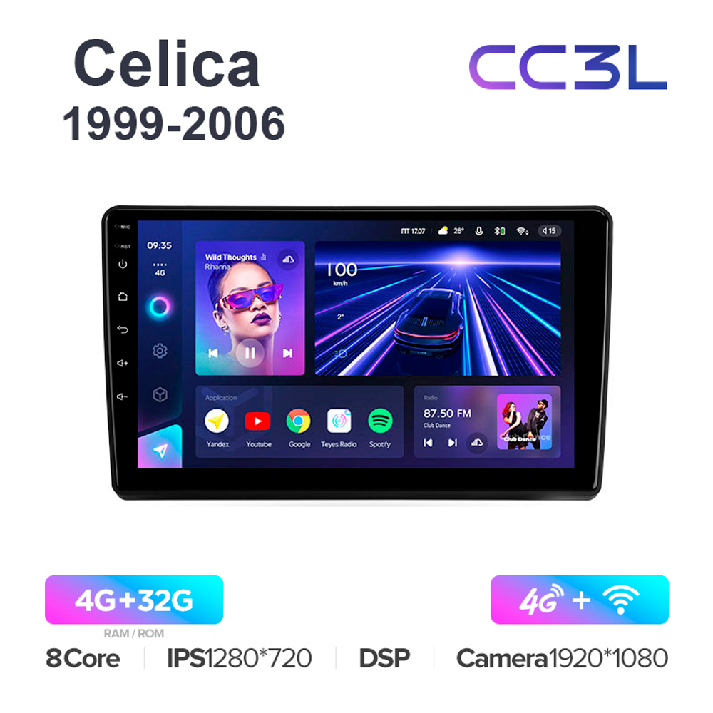 Teyes CC3L 9"для Toyota Celica 1999-2006