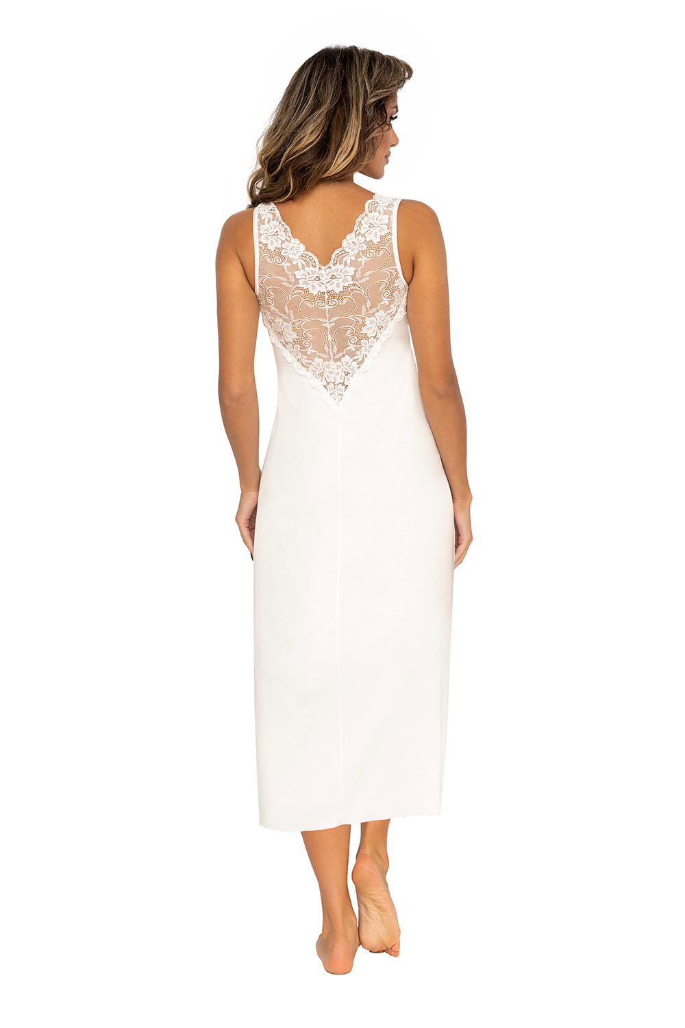 Kristina long nightdress Ecru Donna