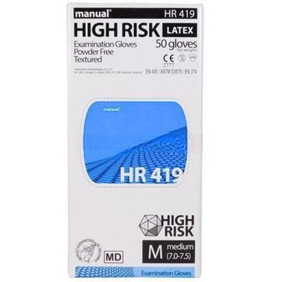 Перчатки латексные "MANUAL M" (50 шт.) (1/10 шт.) HR 419