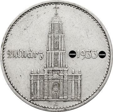 2 рейхсмарки 1934 Германия (Третий Рейх) "A" «Годовщина нацистского режима — Гарнизонная церковь в Постдаме»