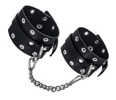 Черные однослойные оковы с люверсами (Цвет: черный)