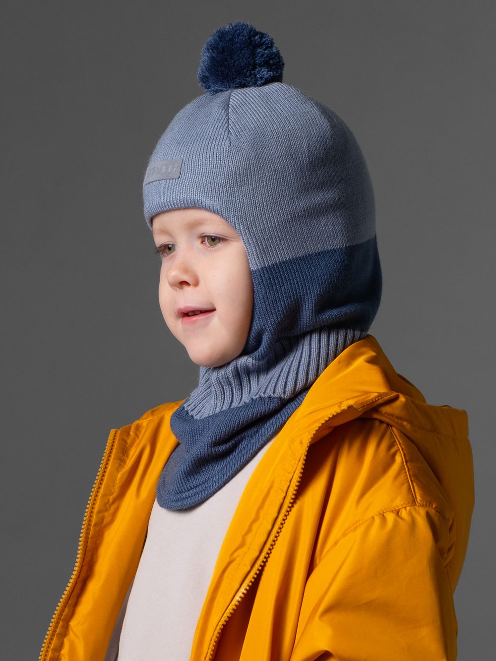 Шлем весенний/осенний вязаный (Светлый габардин) ЧИП