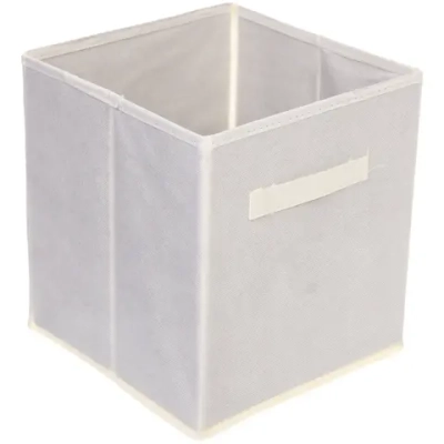 Короб - органайзер складной стеллажный для хранения вещей с ручками «ДОМания», цвет слоновая кость, 26,5*26,5*28см (лейбл)