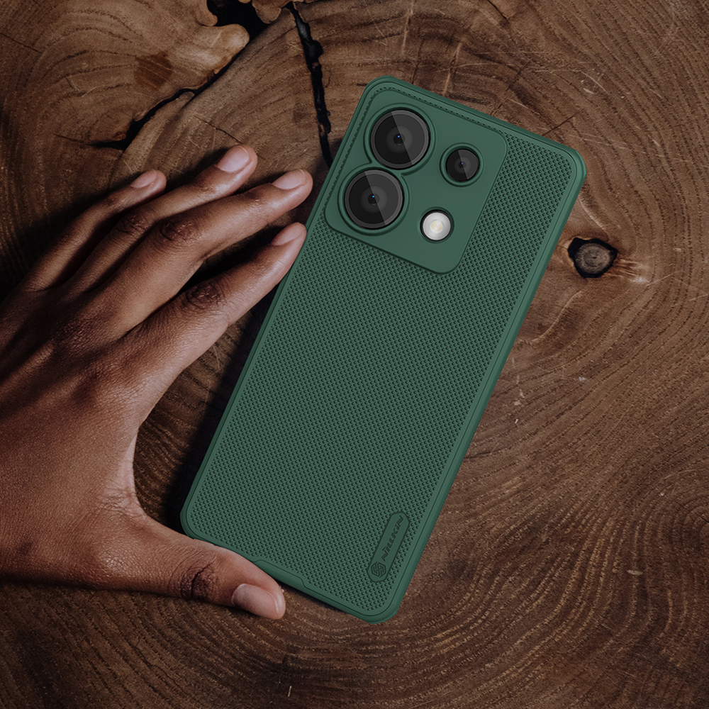 Усиленный чехол зеленого цвета (Deep Green) от Nillkin для Xiaomi Redmi Note 13 Pro 5G и Poco X6 5G, серия Super Frosted Shield Pro